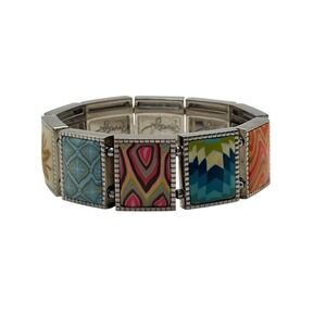 Jilzarah Polymer Clay Stretch Bracelet Women OS Multicolor Boho Geometric Floral